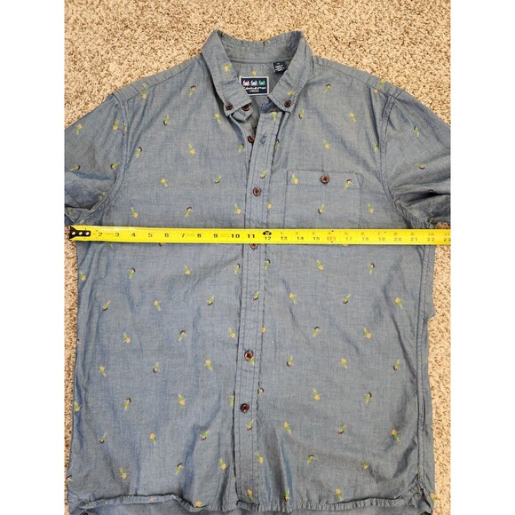 CHARLESTON THREADS Hula Dancer print short sleeve button down dress shirt sz M - Picture 6 of 7